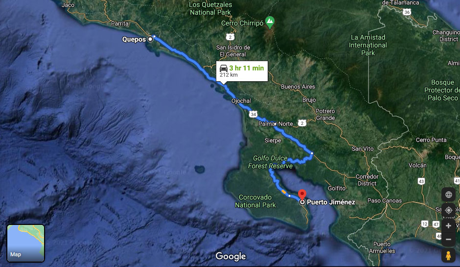 Osa Peninsula Driving Directions